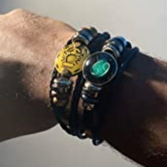 New  Constellation Braided Rope Bracelet - Punk Alloy Leather Bracelet - Picture 1 of 14